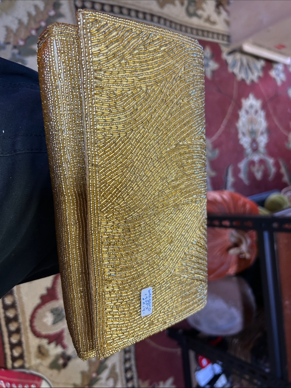 Gold Beaded Evening Clutch - Unbranded